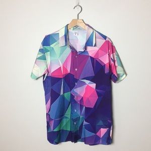 Costume Polo Button Up Loud! Geometric Design